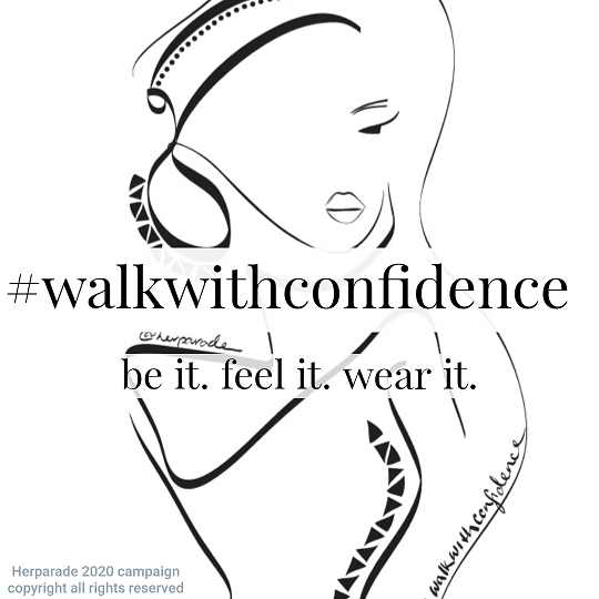 Women's organic cotton fitted tee walk with confidence helping women and their causes - HerParade