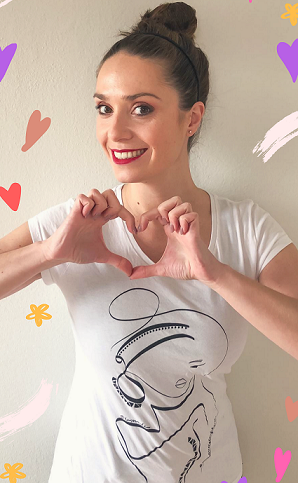 Women's organic cotton fitted tee walk with confidence helping women and their causes - HerParade