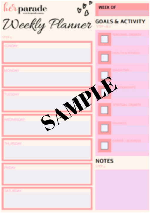 HerParade Weekly Planner Free Printable and Digital Download - HerParade