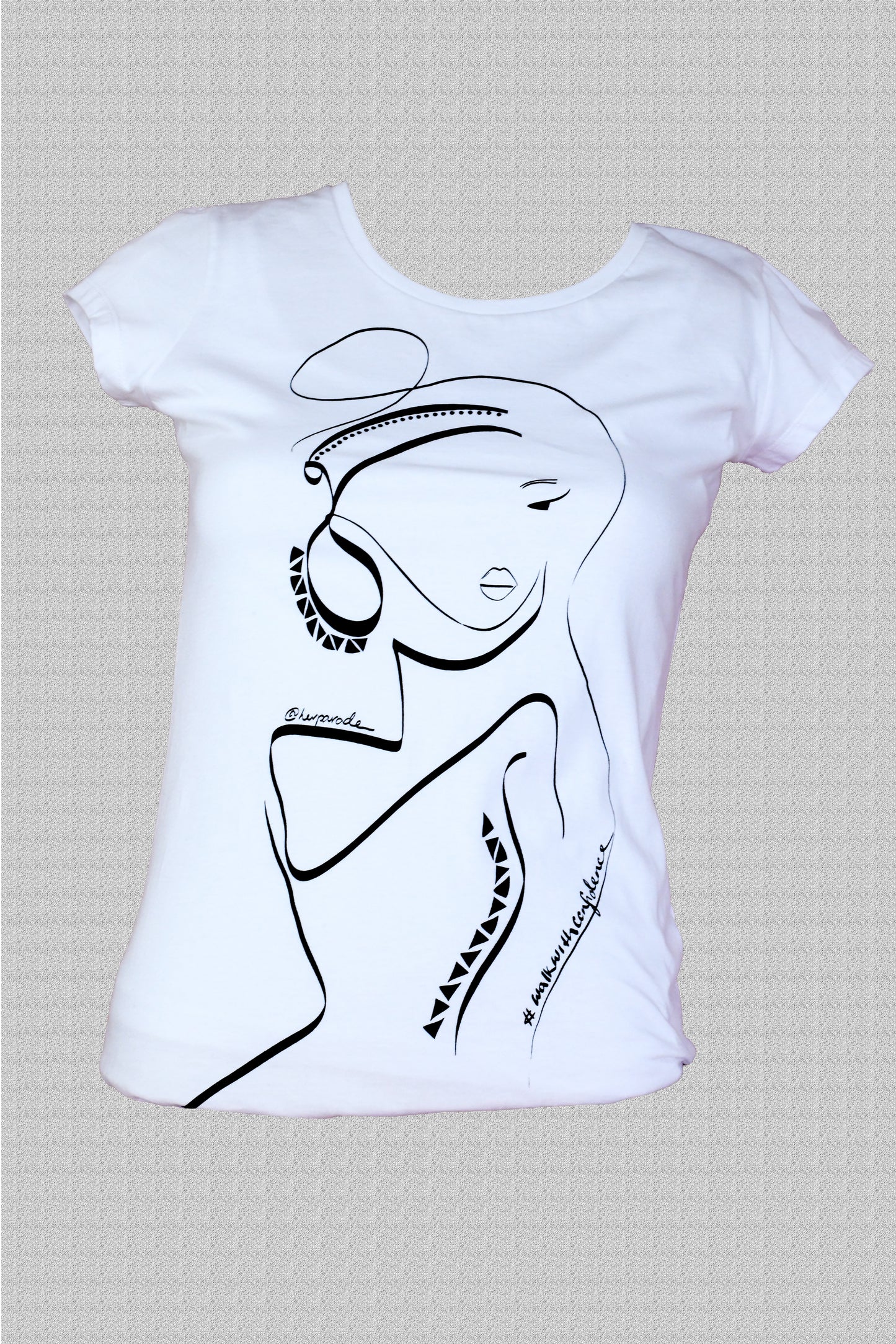 Women's organic cotton fitted tee walk with confidence helping women and their causes - HerParade