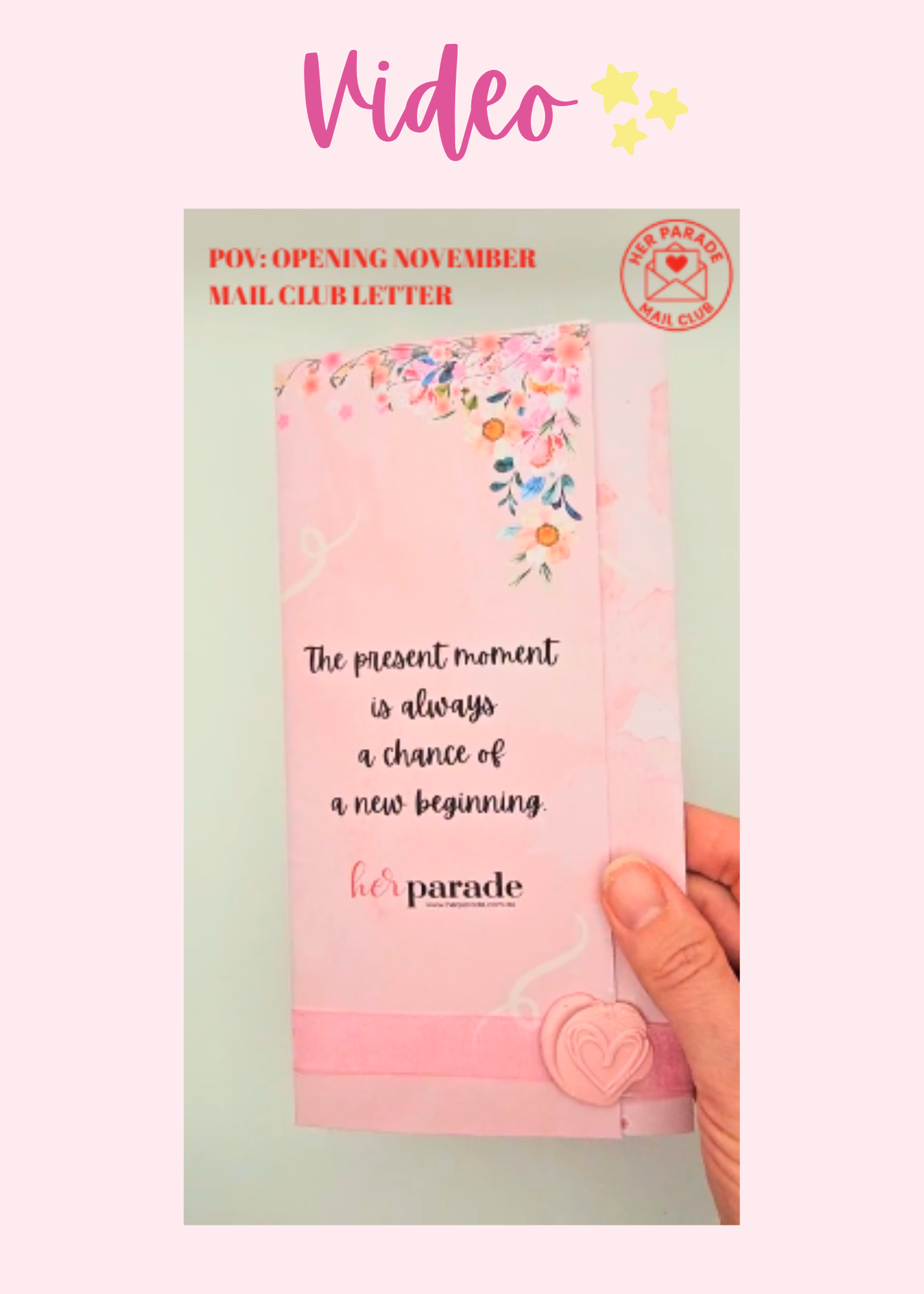 Opening November HerParade Mail Club Letter