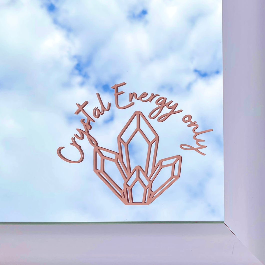 Crystal Energy Only | Mirror affirmation vinyl decal | Celestial Sticker - HerParade 