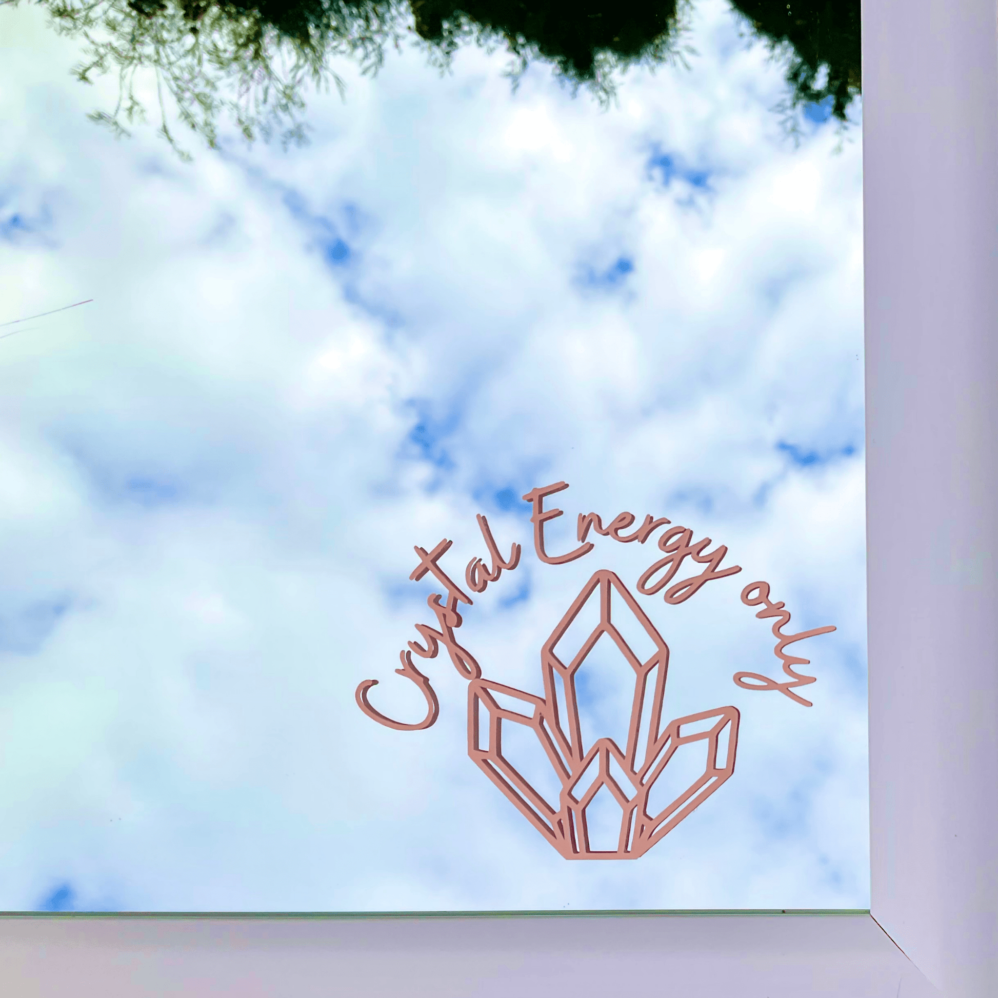 Crystal Energy Only | Mirror affirmation vinyl decal | Celestial Sticker - HerParade 
