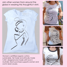 Load image into Gallery viewer, Women&#39;s organic cotton fitted tee walk with confidence helping women and their causes - HerParade 
