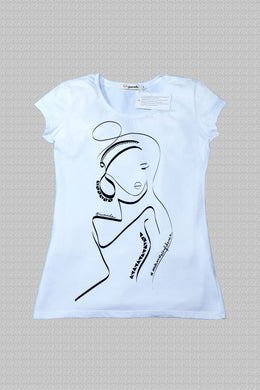 Women's organic cotton fitted tee walk with confidence helping women and their causes - HerParade 