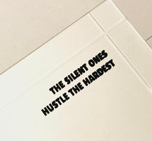 Load image into Gallery viewer, The silent ones hustle the hardest mirror self affirmation vinyl decal - HerParade 
